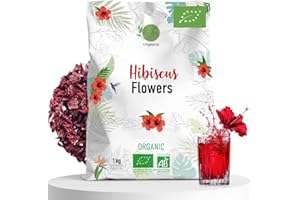 ORIGEENS BIO HIBISCUS TEA 1KG Superior Quality | Hibiscus Flowers for Bissju, Iced Tea | Hibiscus Tea | Drainizing Detox Cure