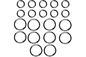 DanziX Anelli per moschettoni da 20 Pezzi, moschettoni Rotondi in Lega di Zinco moschettone a Molla Gancio per Borsa, Ornamento, Portachiavi e Altri Accessori Fai da Te (1 Pollice, 1,5 Pollici)