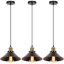 IDEGU Retro 3 Pendelleuchten – Industriell, Vintage-Design, Metall In Schwarz + Messing | Mit Verstellbarem Kabel (100 Cm), Für Esszimmer, Küche & Bar