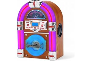 Steepletone Jive Rock Sixty Light Wood Jukebox