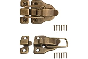 FUXXER® 2 x zapięcia do skrzyń i skrzynek w stylu vintage z mosiądzu, 59 mm x 40 mm