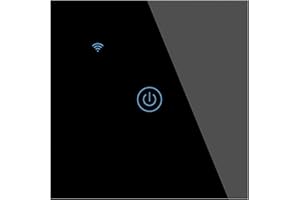 Yagusmart WiFi Smart Wall Light Switch, No Neutral Wire Required, No Hub Required, Compatible with Alexa and Google Home, APP Remote Control, Timing Function, Voice Control(1 Gang-Black)
