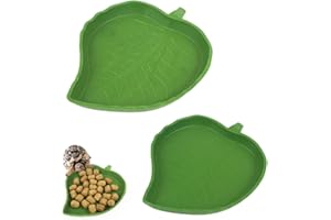 ASYKNM 2 Stück Blatt Reptilien Futter Wasser Schüssel Reptilien Schildkröte Futternapf Flach Trinkschale Wasserschale für Schlange, Schildkröte, Gecko, Landschildkröte