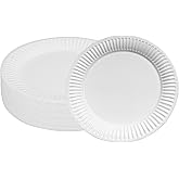 Hisdricus 100 Paper Plates, Disposable Plates, Biodegradable, Suitable for | Paper 250 g/m&sup2;, Pack of 100, Natural Fibres, Res