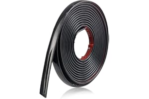 PLIMBIN Striscia di bordatura nera autoadesiva 3D da 5 m, in plastica nera, flessibile, decorazione da parete, per soffitto, angolo, mobili, porte, guardaroba