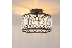ANWIO Light Fitting,Ceiling Lights Living Room,Kitchen Lights Ceiling,E27 Light Shade Ceiling,Black Chandelier,Morden Crystal Ceiling Light,Lounge Lights Ceiling (LAMP DIAM 27CM)