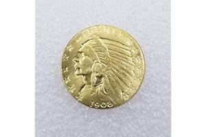 YunBest 1908 Antique US Commémorative Ancienne pièce de Monnaie de tête Indienne Brillante Non circulée Aigle Antique – Manquez profondément nos pièces de Monnaie BestShop