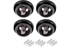 AntDau71 - 4 x Finta Dummy Telecamera, Dummy Telecamera Finta Dome con LED lampeggiante IR, Antifurto di Sicurezza per Esterno Interno, per la casa, ufficio, azienda contro i ladri