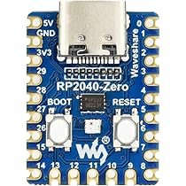 RP2040-Zero Pico-like MCU Development Board Based on Raspberry Pi RP2040 Microcontroller Chip, Dual-Core Arm Processor, Multifunction GPIO Pins, USB- C Connector, Small Size Easy Integration