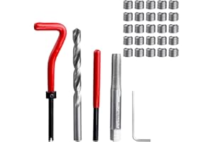 Bestgle Kit de Reparación de Rosca M8 x 1,25 mm Herramientas Interior de Inserto de Reparación de Rosca Métrica para Reparación de Automóviles