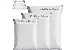 XRXYMQ Postpåsar 30 st 20x30 35x45 45x60 cm Vita Fraktpåsar | Fraktpåsar i PE, 20 x 30/35 x 45/45 x 60 cm och vita, paketpåsa
