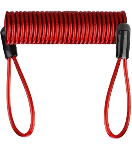 Câble De Rappel Antivol Vélo/moto 1,5 M En PVC - Pour Verrou Frein à Disque, Avertissement, Couleur Assortie - 9