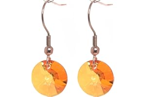 pewterhooter Women's Sparkling Rose Gold Tone Earrings. Beautiful jewellery in a box.