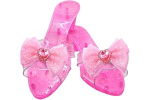 Princess Shoes, Girls Dress Up Shoes, Princess Dress Up Crystal Shoe, Kids Cosplay Prop High Heels, Glitter High Heel Leksaker med rosett, För låtsaslek Crystal Shoe For Scen Masquerade