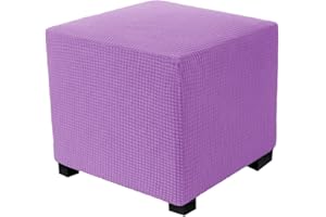 JORTUIO Ottomane Schonbezug Hockerbezug 40x40/50x50/60x60 Hocker Husse für Fußhocker Quadratisch, Stretch Bezug Ottomane Abdeckung Überzug Hocker Protector Waschbar Hockerabdeckung ( Color : #15 , Size : 60x6