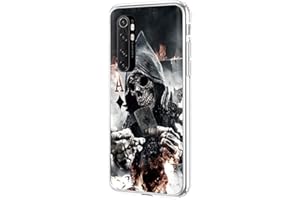 Yoedge Funda para Xiaomi Mi Note 10 Lite, Cárcasa Silicona Transparente con Dibujos Antigolpes Animados Suave Diseño Patrón Mármol TPU Bumper Case Movil para Mi Note 10 Lite (Cráneo)