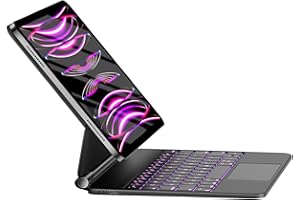 ‎HOU HOU iPad Air 5th &4th Generation Case mit Tastatur für iPad Pro 11 Zoll (4th / 3rd / 2nd / 1st) Gen 2022, Magic-Stand Tastaturhülle, Multi-Touch-Trackpad, QWERTZ,Schwarz