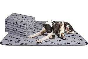 Nobleza - 6 x Couvertures en Peluche Douces Tapis pour Chiens, Tapis Chat, Lapins et Autres Animaux de Compagnie Lavable Gris 160 * 100cm