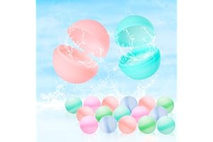 16 Stück Wasserbomben Wiederverwendbar, Yellcetoy Wiederverwendbare Wasserbomben Silikon Spritzbälle Reuseable Wasserballons Wasserspielzeug Wasserspiele für Kinder Erwachsene