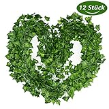 HOHE QUALITÄT: Unser Efeu Deco Girlande erfolgt mit umweltfreundliches Material, Dieses Kunstefeu ist wartungsfrei und langlebig. Reiche Blätter sind stabil und fallen nicht leicht ab