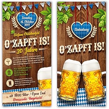 Einladungskarten zum Oktoberfest Geburtstag byrische Motto