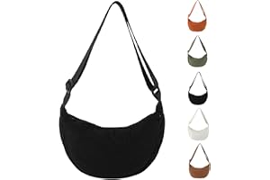 Uwiyo Halbmond Tasche Damen Cord Crossbody Moon Bag Hobo Halfmoon Bag Halbmond Umhängetasche Dumpling Schultertasche mit verstellbarem Gurt für Damen Mädchen
