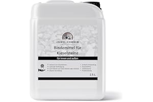 JOWO-CHEMIE Kiesbinder/Mulchbinder (2,5L) Transparent Trocknend Bindemittel für Kieselsteine/Mulch aller Art Steinweg Steinbahn zum Verfestigen und Fixieren