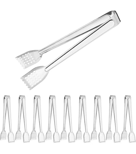 Lot De 12 Pinces De Service, Pinces De Buffet, Pinces De Cuisine En Acier Inoxydable, Pinces à Sucre, Petits Ustensiles De Service Pour Thé, Café, Bar, Restauration, Pinces Dorées