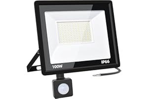 CREATESTAR Projecteur extérieur LED Detecteur de Mouvement 100W, 10000LM Spot LED Extérieur IP66 étanche projecteur led extérieur Projecteur blanc froid 6500K, Eclairage pour jardin cour Garage
