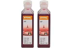 Stihl HP 2-Stroke Engine Oil 2x100ml Bottles, One Shot Quality lubricant & Mineral Oil for Blower Hedge Cutter, Mowers & Outdoors Power Tools