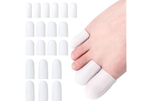 Faireach - Protezione per dita in silicone, 20 pezzi, per dita traspiranti, 3 misure, protegge le dita e piccole e grandi protezioni per dita tagliabili per contro le lampadine calli (20 pezzi)