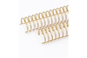 Craftelier - Kit de 2 Espirales de Anillas Dobles para Encuadernar Álbumes, Cuadernos, Agendas o Calendarios | Ideal para Proyectos de Scrapbooking y Manualidades | Ø 3,17 cm (1.25") - Color Dorado