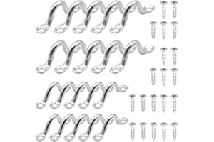 BuxiuGK 20Pcs Kayak Deck Loops M5 M4,Pad Eye Strap Plate 304 Stainless Steel with 40 Screws for Kayak Decks Canoe Rigging