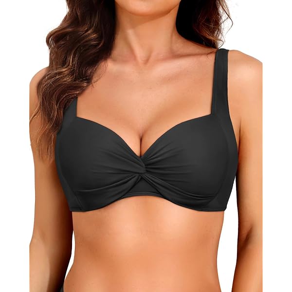 Haut De Bikini Triangle Push-up, Rembourré, Sans Armatures – Pour Femme Forte Poitrine