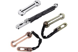 Dancepandas Chaîne de Porte 3PCS Chaîne de Securite Acier Inoxydable Serrure Antivol Porte Door Chain Lock Cuir Enroulée Chaîne avec Vis pour Porte et Sécurité à Domicile