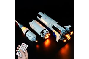 Hosdiy Fernbedienung Beleuchtung Set Kompatible mit Lego 21309 (Apollo Saturn V), Led Licht Beleuchtungsset (Nur Beleuchtung, Ohne Modell Set)