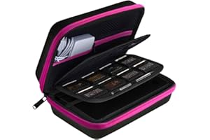 AUSTOR Travel Carrying Case Shell for Nintendo New 3DS XL (Black+Rose)