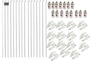 YRHROL Hisxus 15Pcs Adjustable Pushrod Connector Linkage Stopper 1.3mm + 15Pcs Nylon Control Horns 21x10 mm + 15Pcs 1.2 x 210mm Z Push Rods Parts Compatible for RC Airplane Plane Boat Replacement