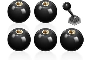 ITSOGOO 5 Piezas M12*40mm Botones de Bola de Baquelita,Rosca de Tornillo de Cobre Incorporada,Manijas Perilla de Palanca de Bola de Baquelita Negra para Máquinas Herramientas Aplicables,Equipos Mecánicos