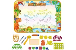 FUNKY PLANET Pizarra Magica Juegos De Agua - Manta Pintar Agua Tapete Magia - Manta Para Pintar Con Agua - Alfombra Para Pintar Infantil - Pizarra Agua Magica - Doodle Alfombra Mágica - Juegos Agua Niños (Dino)