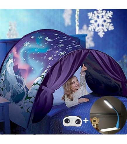 Tente De Lit Enfant Pop Up - Tente Rêve Avec Guirlande LED - Jeu Et Décoration Chambre - Espace Thème