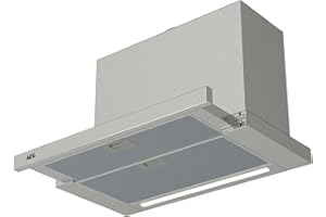 AEG DPE5660M Campana extractora extraíble, 60 cm, 3 velocidades + intensivo, Potencia hasta de 660 m3/h, Nivel de ruido de 60 dB(A), Panel incluido, Luces LED, Inox, Clase A