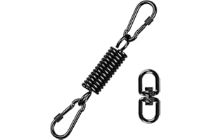 Xingsky Molla in Acciaio, Molla Altalena,Molla di Sicurezza da Soffitto, capacità di carico Fino a 250KG, con Due Moschettoni, Gancio Girevole a 360 ° per Altalena, Amaca, Yoga, Sacco da Boxe