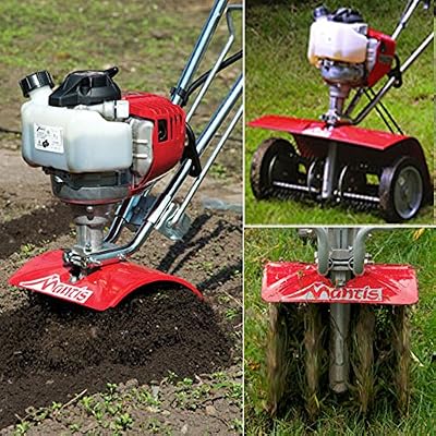 Mantis Pack soin du gazon motobêche thermique Classique Mantis -1 motobêche thermique moteur Honda GX25 + 2 extensions : scarificateur et aérateur de gazon