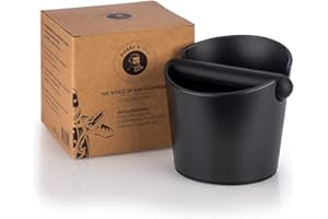 Buddy´s Bar - Barista Edition, recipiente para posos de café expreso con portafiltros, diámetro de 12,2/10 cm, altura: 9,4/12,7 cm, ABS, recipiente para pulpa con barra de botón extraíble