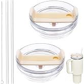Stanley i&ccedil;in Uyumlu 40 oz Bardak Kapağı, Stanley Quencher 2.0 Bardak 40 oz i&ccedil;in Uygun 2 Paket Yedek Bardak Kapağı, Pipetler v