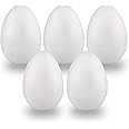 MCE-Commerce A331005 Styrofoam Eggs 10 cm Pack of 5 for Crafts and Decorating at Easter, White
