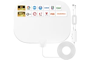 TE-VOZE 2024 Nuovo Potente Amplificatore Interno dell'Antenna TV, 520KM Gamma 360° Ricezione del Segnale Antenna TV Digitale per 1080P 4K Tutte le Vecchie e Smart TV DTT DVB-T/DVB-T 2, 10M Cavo Coassiale