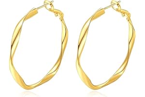 KENIY Ohrringe Silber 925 für Damen Creolen Hypoallergen 14K Vergoldete Ohrringe Gold Leichte Silber Ohrringe Damen für Frauen Mädchen 20 30 40 50 60mm