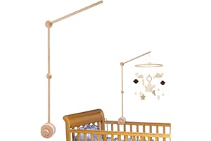 Auauraintt Support mobile pour lit bébé, support mobile bébé réglable en hauteur en bois, adapté aux lits d'enfants Suspension Carillons éoliens et aux tables à langer
